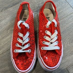 Sequin low top tennis shoes
